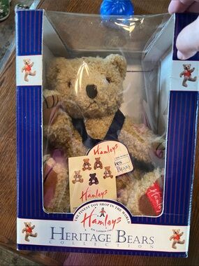 Heritage Plush Bear by Heritage - Tan with Red & Navy Accents